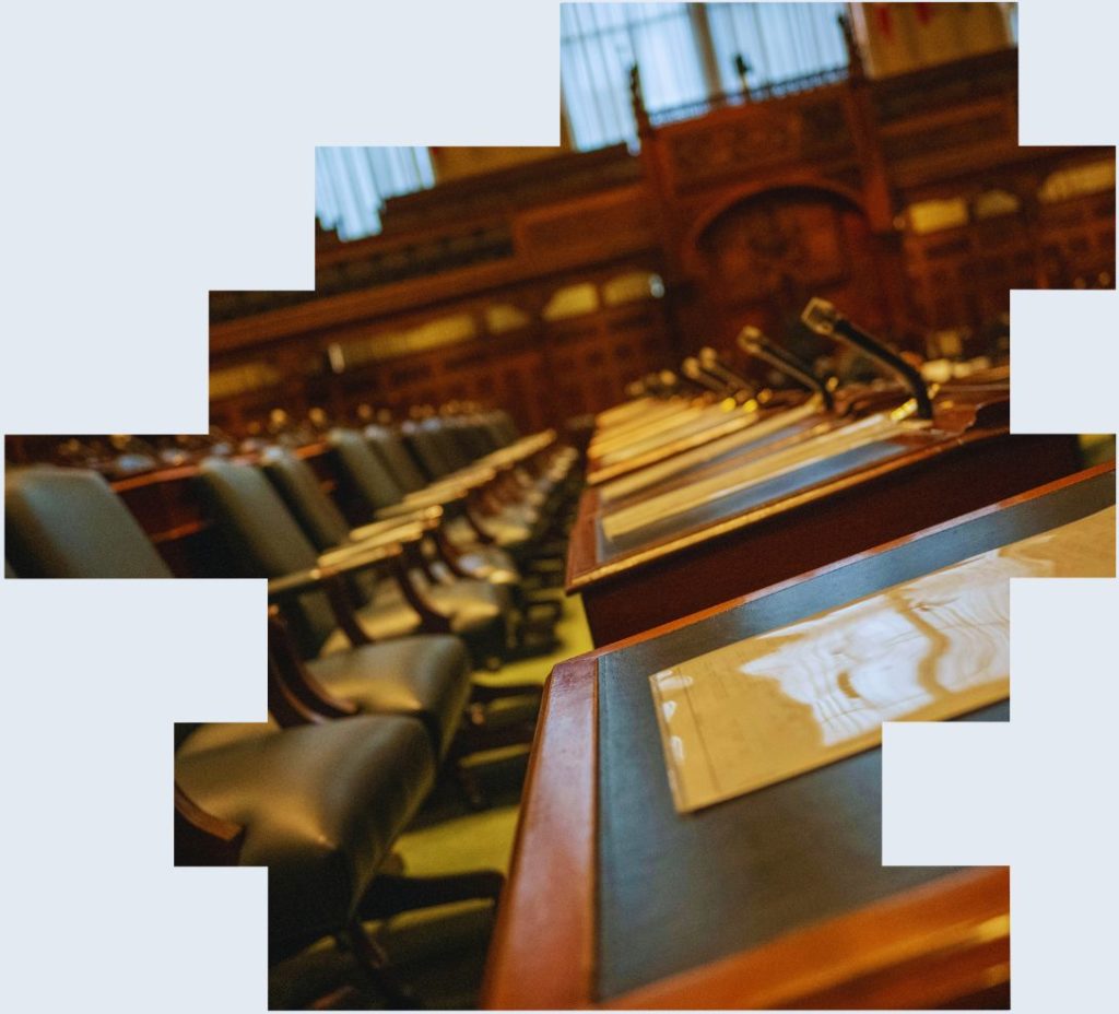 An image of a government committee room to represent how employers can submit their views on proposed shift work legislation to adapt rules regarding changing shift patterns