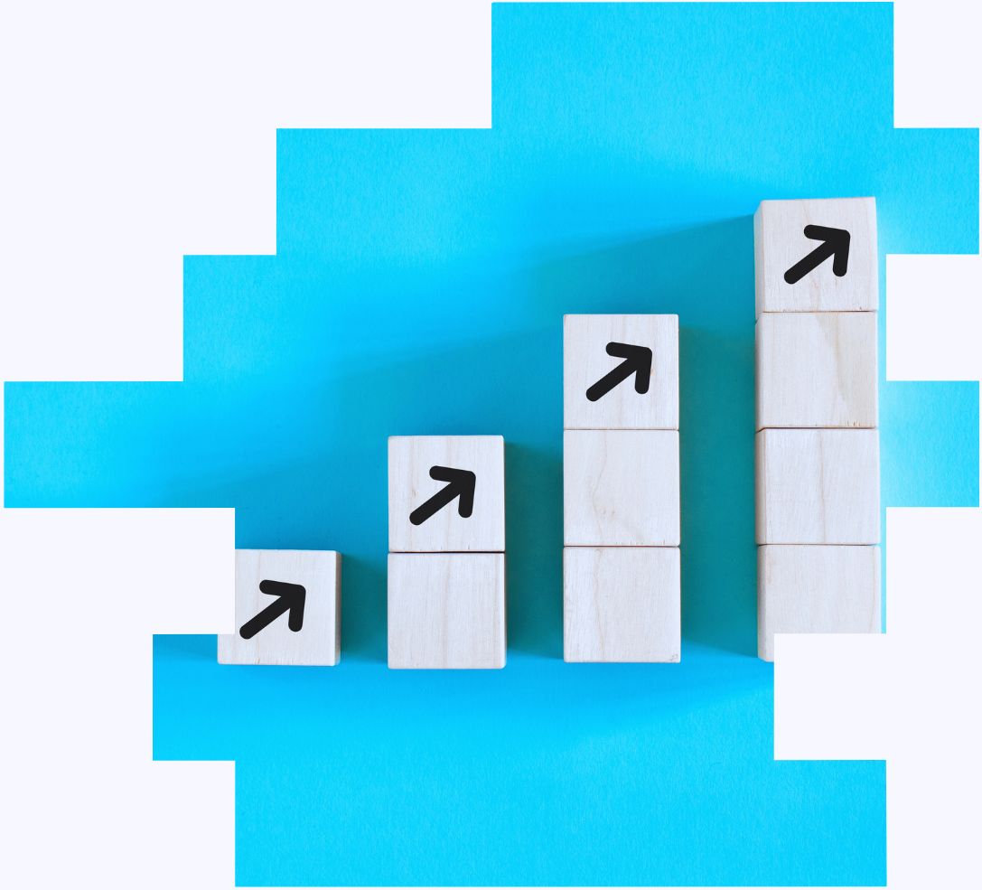An image of a stack of blocks of increasing height to represent how optashift’s shift pattern generator can improve operational efficiency