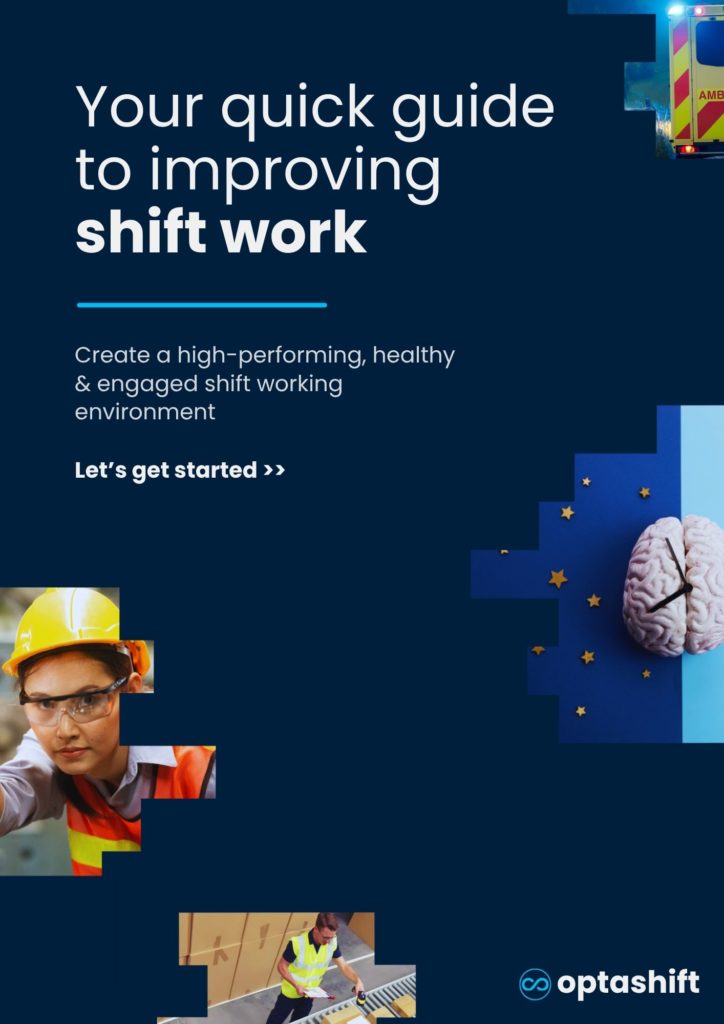 A screen grab of the front cover of optashift's quick guide to improving shift work
