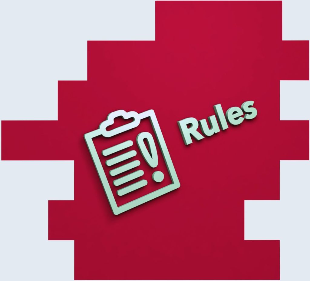An image of the word ‘rules’ on a bright red background to represent the aspects of the Employment Rights Act already impacting shift patterns, shift work and shift workers